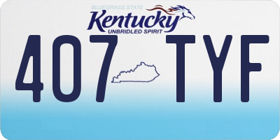 KY license plate 407TYF