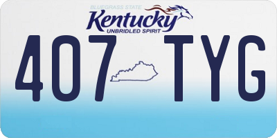KY license plate 407TYG