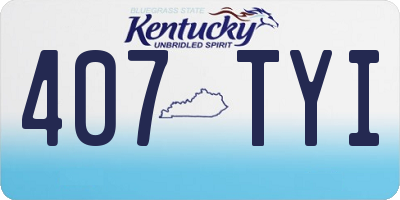 KY license plate 407TYI