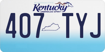 KY license plate 407TYJ