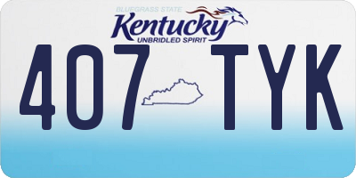 KY license plate 407TYK