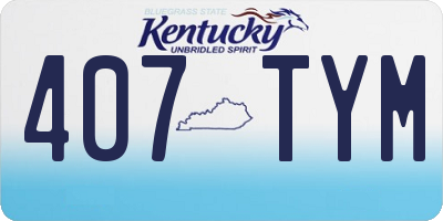 KY license plate 407TYM