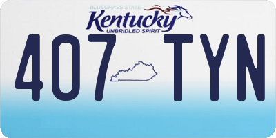 KY license plate 407TYN