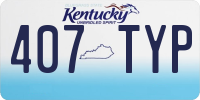 KY license plate 407TYP
