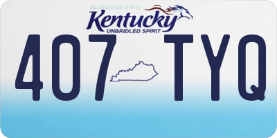 KY license plate 407TYQ