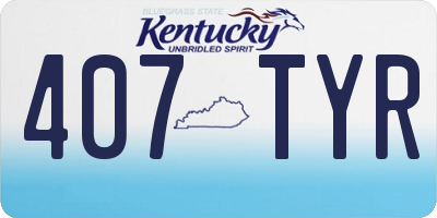 KY license plate 407TYR