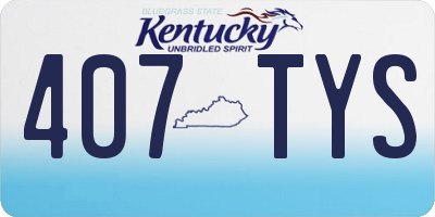 KY license plate 407TYS