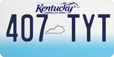 KY license plate 407TYT