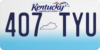 KY license plate 407TYU