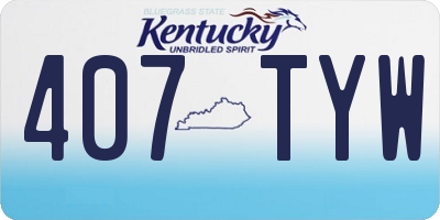 KY license plate 407TYW