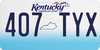 KY license plate 407TYX