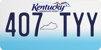 KY license plate 407TYY
