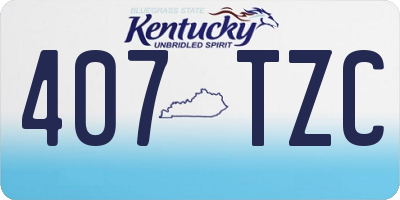 KY license plate 407TZC