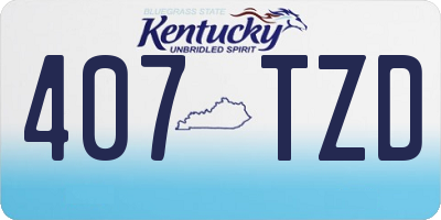 KY license plate 407TZD