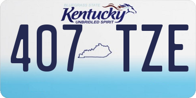 KY license plate 407TZE