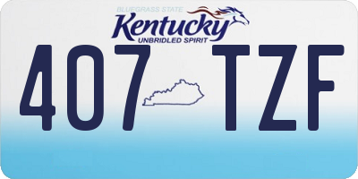 KY license plate 407TZF