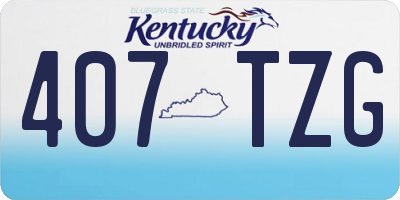 KY license plate 407TZG