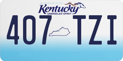 KY license plate 407TZI
