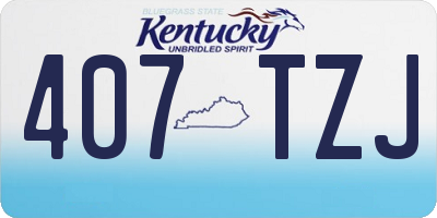 KY license plate 407TZJ