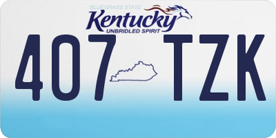 KY license plate 407TZK