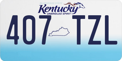 KY license plate 407TZL
