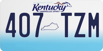 KY license plate 407TZM