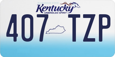 KY license plate 407TZP