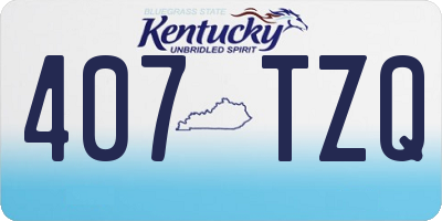 KY license plate 407TZQ
