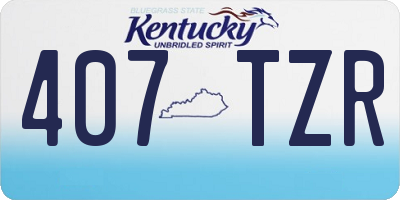 KY license plate 407TZR
