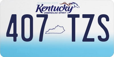 KY license plate 407TZS