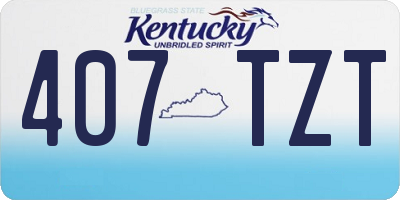 KY license plate 407TZT
