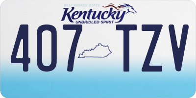 KY license plate 407TZV