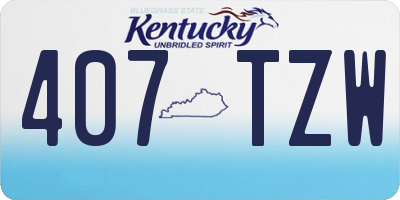 KY license plate 407TZW
