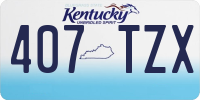 KY license plate 407TZX