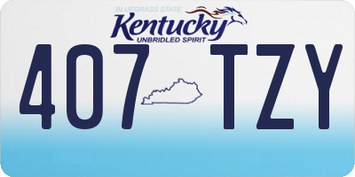 KY license plate 407TZY
