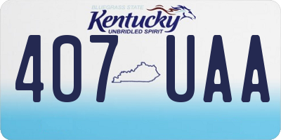 KY license plate 407UAA
