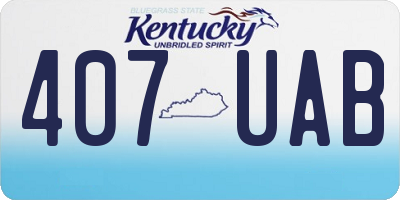 KY license plate 407UAB