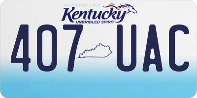 KY license plate 407UAC