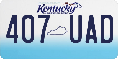 KY license plate 407UAD
