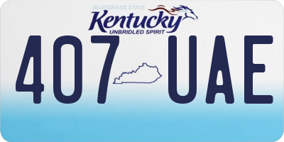 KY license plate 407UAE