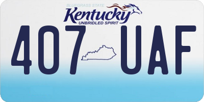 KY license plate 407UAF