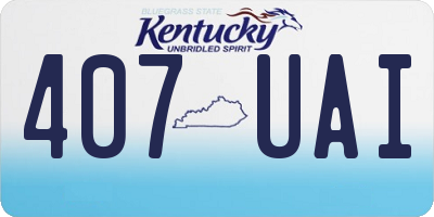 KY license plate 407UAI