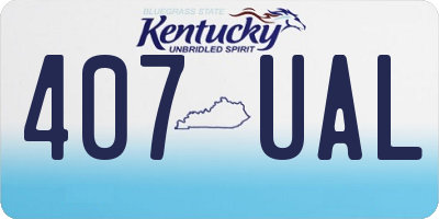 KY license plate 407UAL