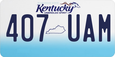 KY license plate 407UAM