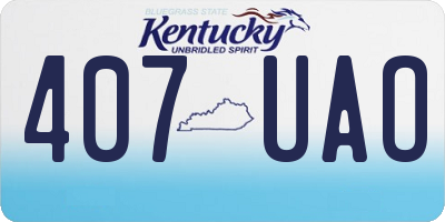 KY license plate 407UAO