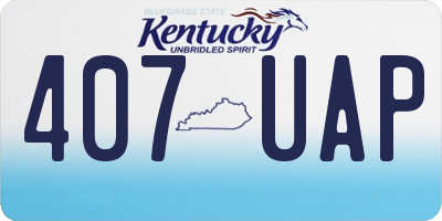 KY license plate 407UAP