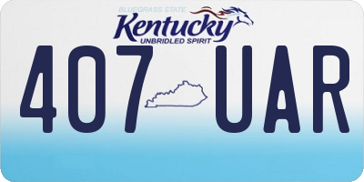 KY license plate 407UAR