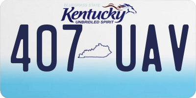 KY license plate 407UAV