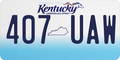 KY license plate 407UAW