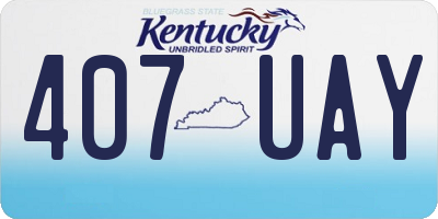 KY license plate 407UAY